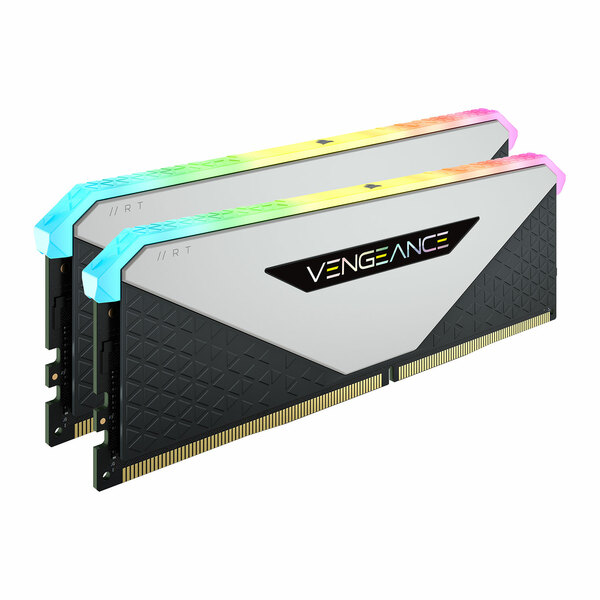 Corsair  Vengeance RGB RT 16GB Memory Kit (2 x 8GB), DDR4, 3200MHz (PC4-25600), CL16, XMP 2.0, 10 LEDs, AMD Optimised, White