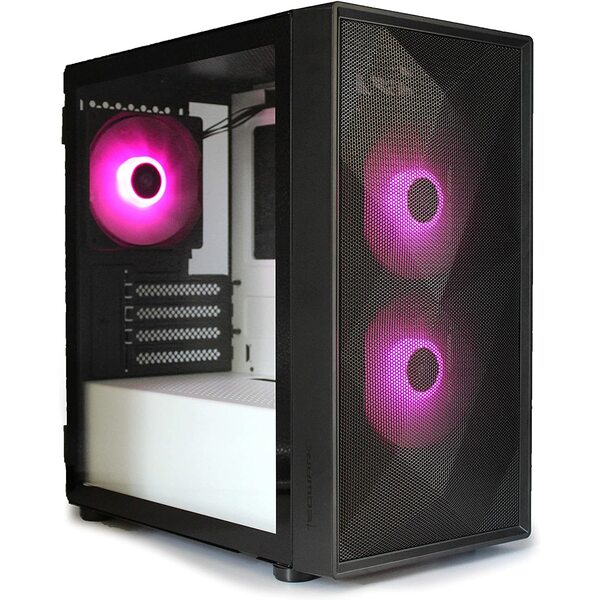 Tecware  FORGE M2 - Mini Tower Black / White interior- TG Side Pannel with 3x RGB Fans