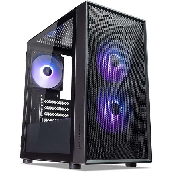 Tecware  FORGE M2 - Mini Tower Black - TG Side Pannel with 3x RGB Fans