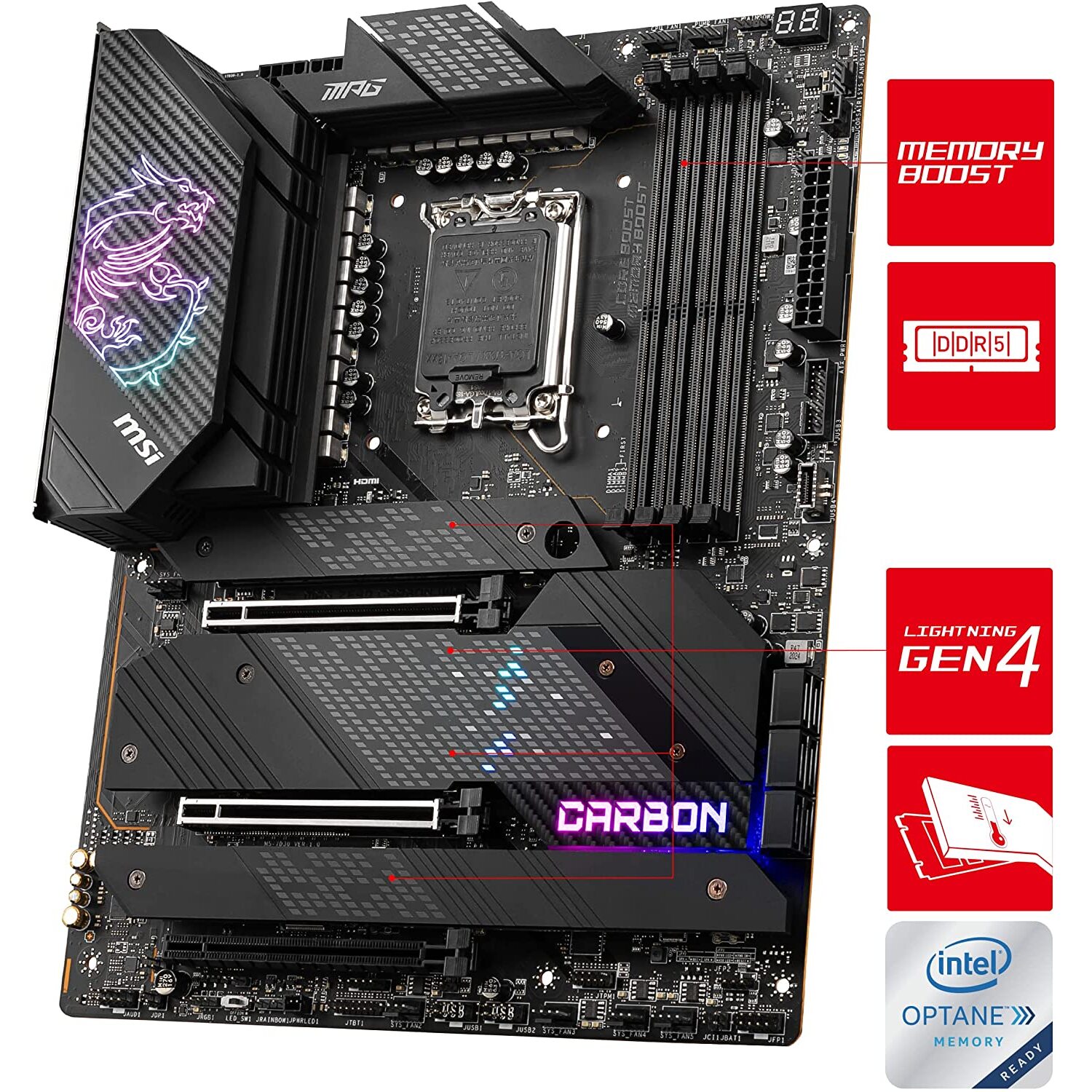 MSI MPG Z690 CARBON WIFI DDR5 Socket 1700 DDR5 Motherboard Falcon