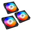 Lian Li UF-AL120-3W UNI AL120 Addressable RGB 120mm Fan Triple Pack With Controller - Black Image