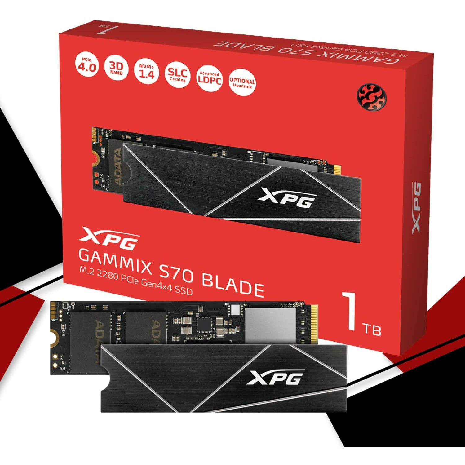 XPG 1TB XPG GAMMIX S70 Blade M.2 NVMe SSD, M.2 2280, PCIe 4.0, 3D