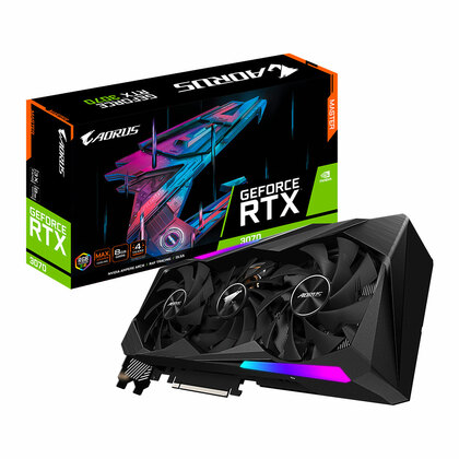 Gigabyte  8GB Nvidia GeForce RTX 3070 AORUS MASTER OC 8GB GDDR6 Triple Fan Grapics card, Revision 2.0 LHR