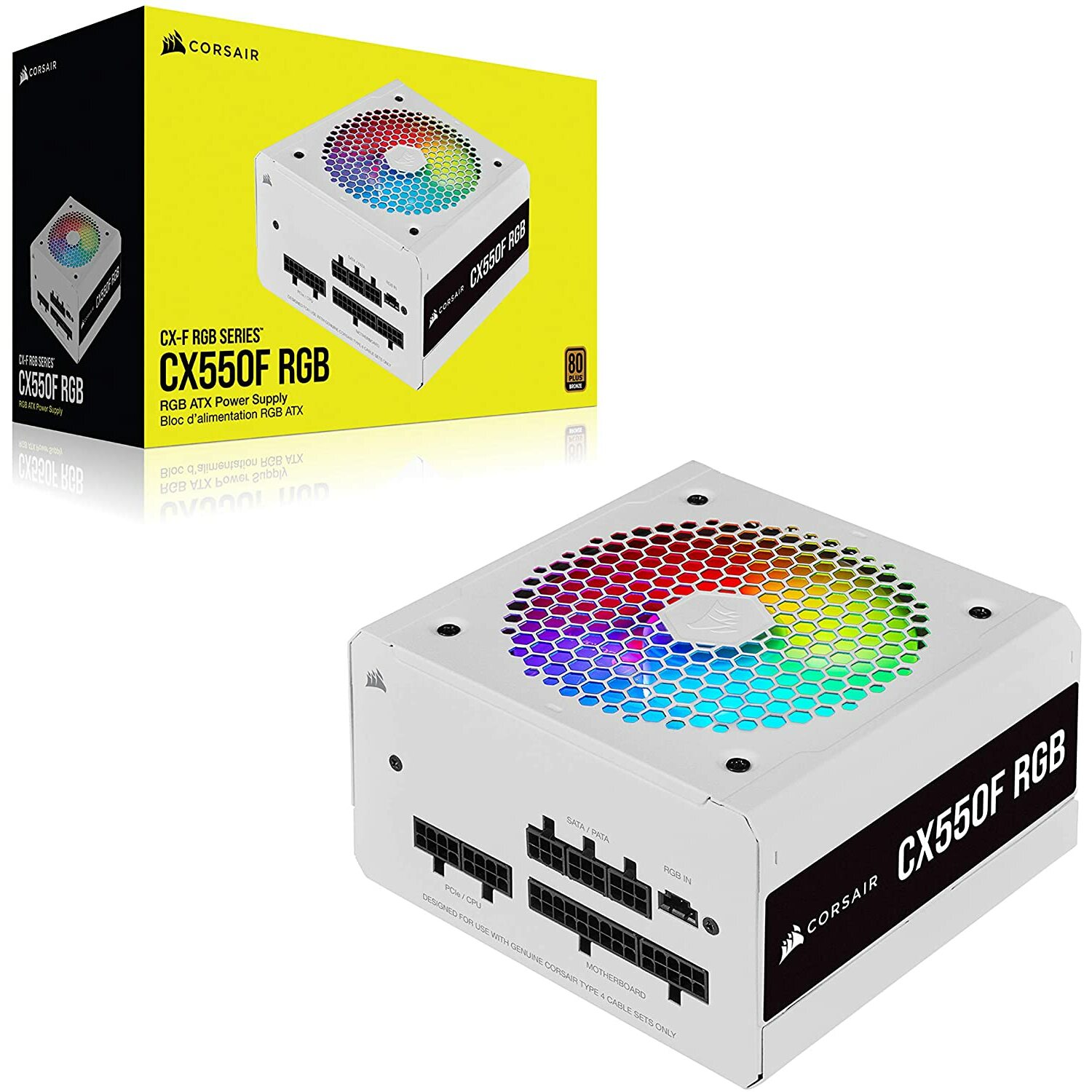 Corsair CXF RGB Series 550W 80 Plus Bronze Fully Modular PSU Power Supply Falcon Computers