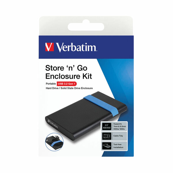 Verbatim  Store n Go 2.5 Inch Hard Drive Enclosure Kit USB 3.2 - Black