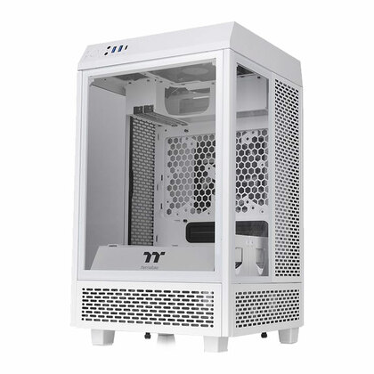 Thermaltake  The Tower 100 Mini Chassis Tempered Glass PC Gaming Case - Snow