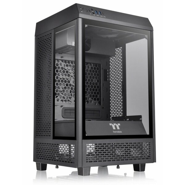 Thermaltake CA-1R3-00S1WN-00 The Tower 100 Mini Chassis Tempered Glass PC Gaming Case - Black - Special Offer