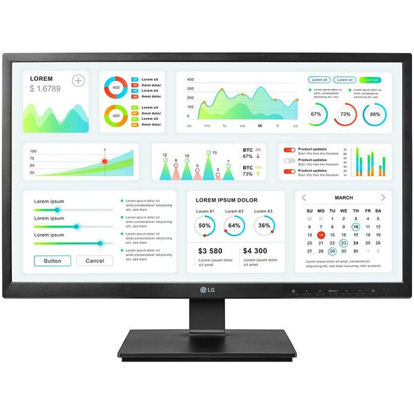 LG 24CK550Z-BP 23.8 Inch Height Adjustable Full HD Monitor VGA input with built in Cloud Computing - IPS - End of Life Product - Great for CCTV with VGA input