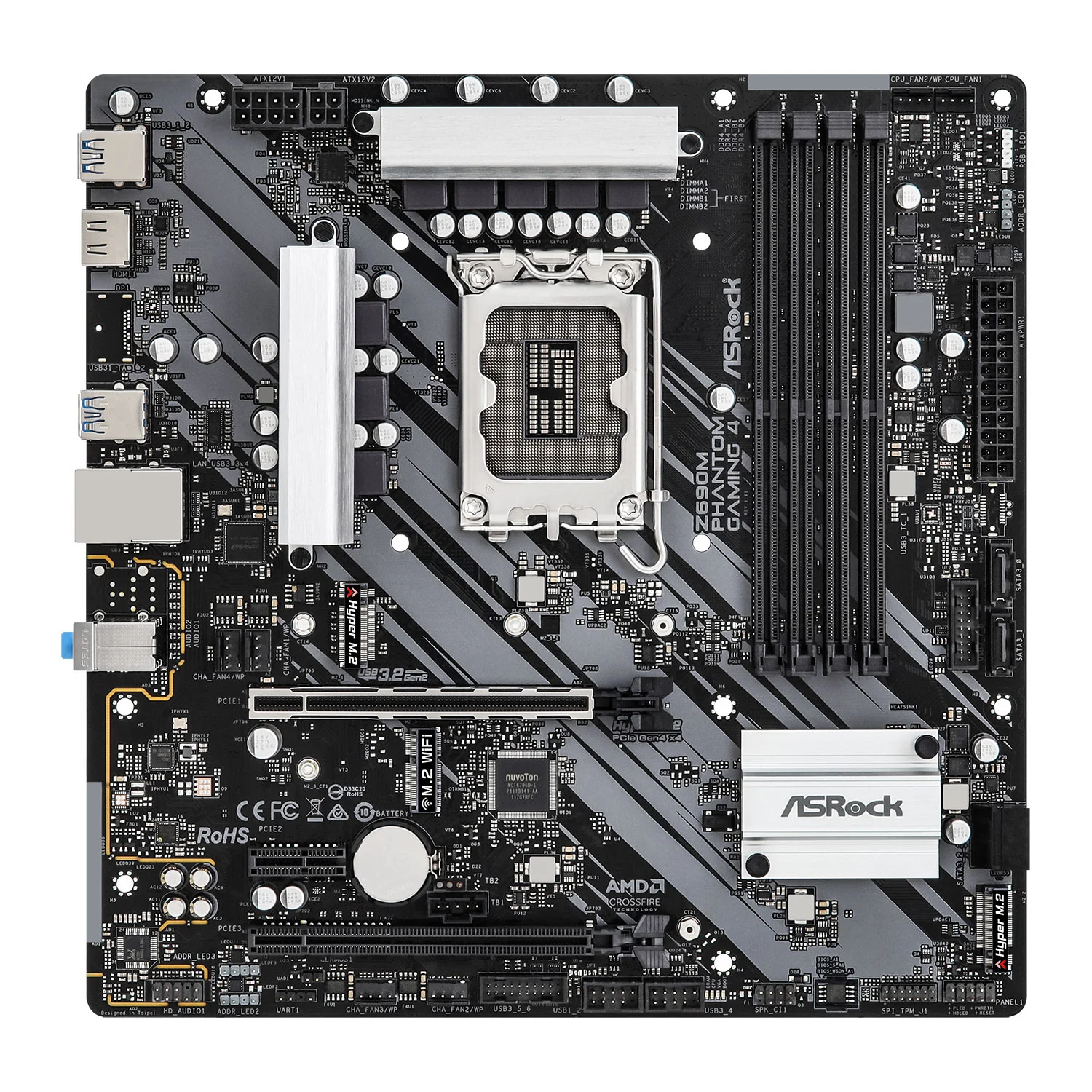 ASROCK Z690M PHANTOM GAMING 4, Intel Z690, 1700, Micro ATX ASROCK Z690M PHANTOM GAMING 4, Intel Z690, 1700, Micro ATX