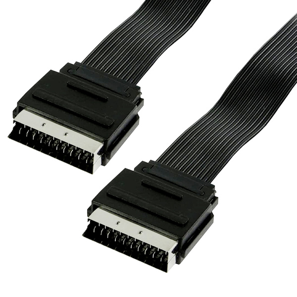 Falcon Value  1 Mtr Scart To Scart Lead (Flat Type) Fully Wired 21 pin
