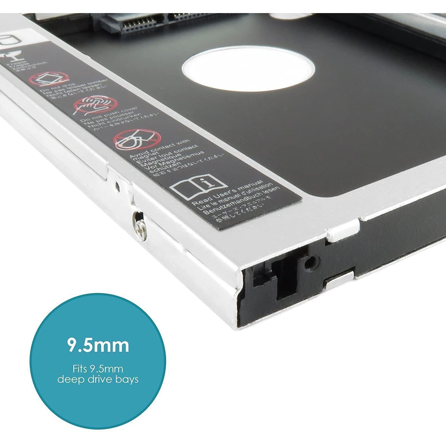 Generic Hard Drive Optical Bay Caddy SATA 9.5MM for Laptops Falcon