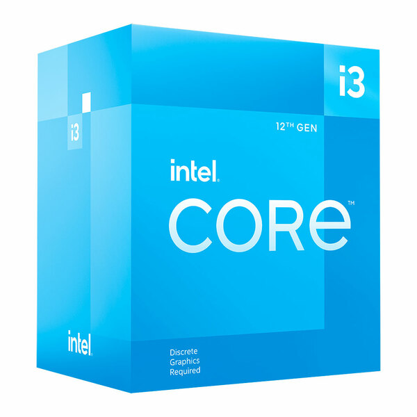 Intel Core i3 12100F 12th Gen Core Processor, Quad Socket 1700, Alder Lake, Retail Boxed