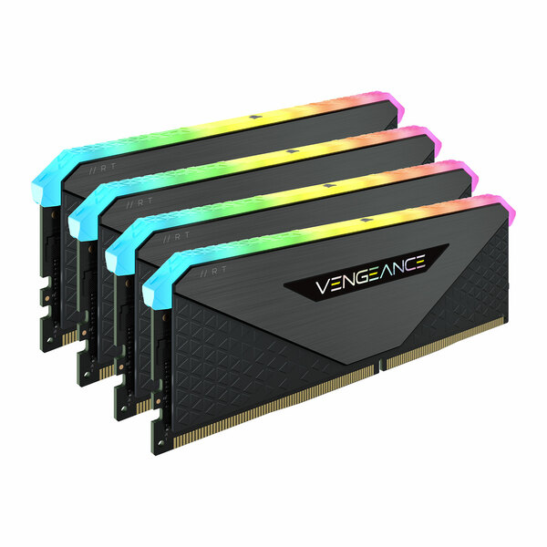Corsair  Vengeance RGB RT 32GB Memory Kit (4 x 8GB), DDR4, 3600MHz (PC4-28800), CL18, XMP 2.0, 10 LEDs, AMD Optimised, Black
