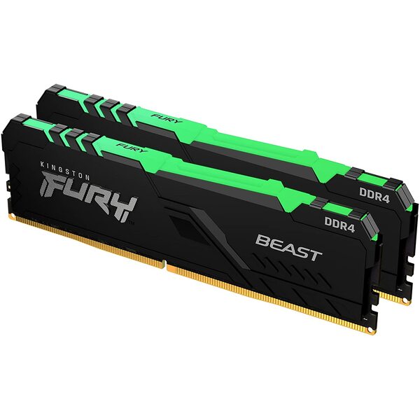 Kingston  32GB FURY Beast RGB (2x16GB) 3200MHz DDR4 CL16 Desktop Memory Kit of 2