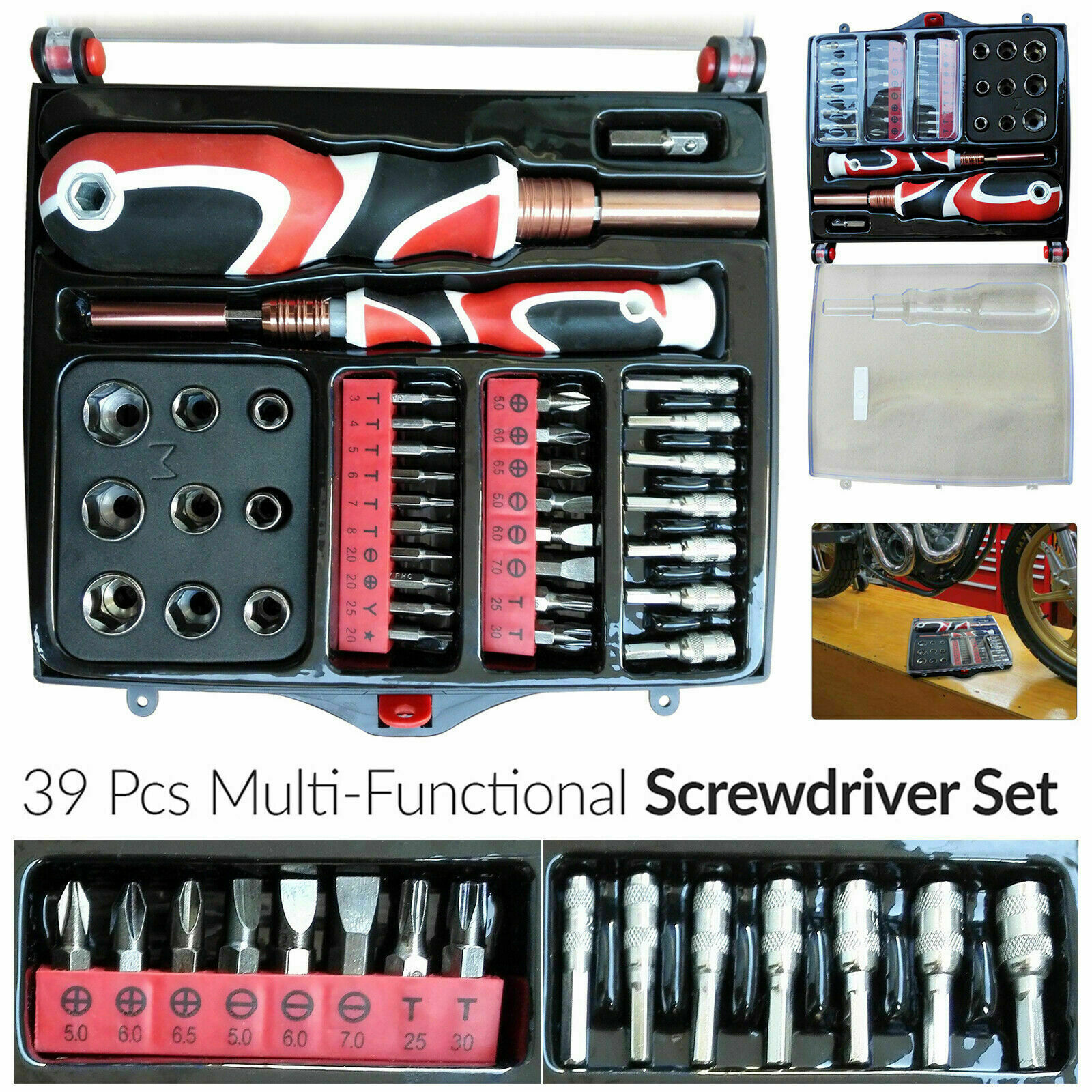 Splinktech 39Pc Magnetic Screwdriver Set Extension Metric Hex Torx