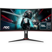 AOC  34 Inch UWQHD 3440x1440 Curved Monitor, 144Hz, Curved Gaming monitor