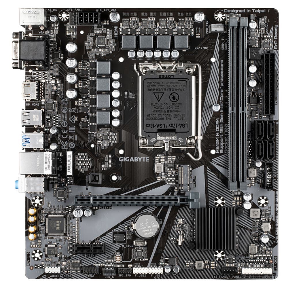 Gigabyte H610M H DDR4 Intel Micro ATX Motherboard LGA 1700 Falcon