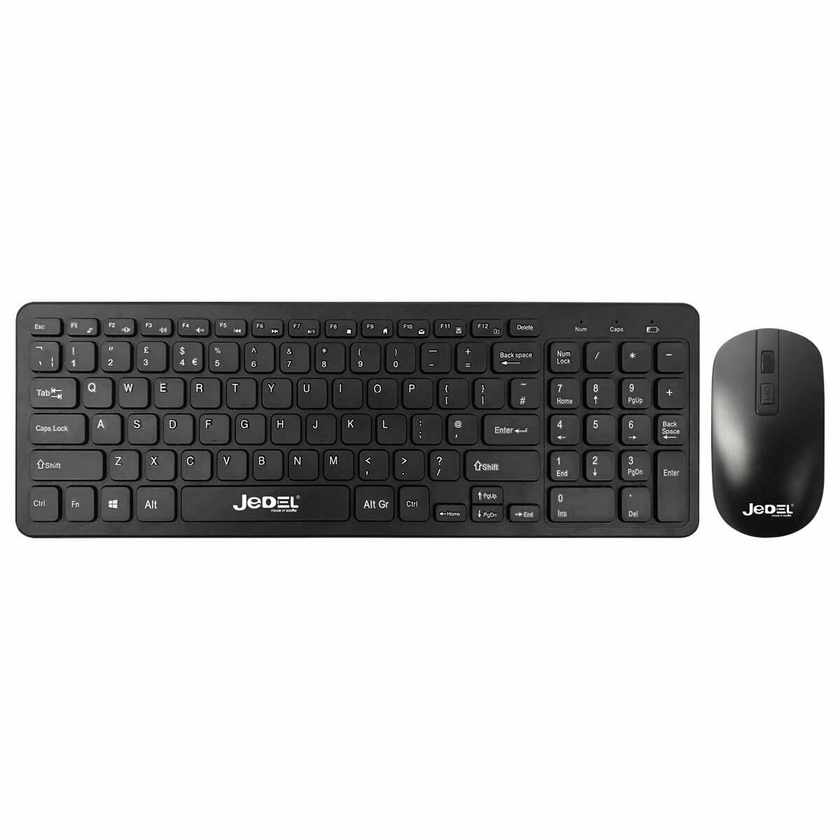 JEDEL Wireless Gaming Keyboard and Mouse Kit with Dongle 2.4Ghz Black