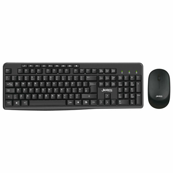 JEDEL  Wireless Gaming Keyboard and Mouse Kit with Dongle 2.4Ghz - Black