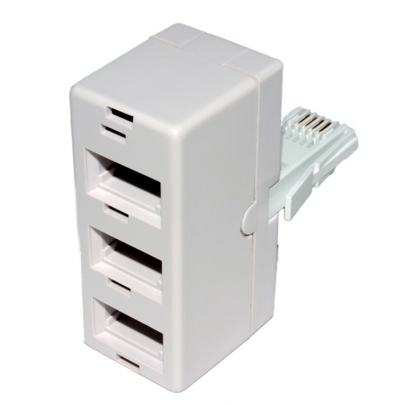 Newlink BT Telephone Splitter 3 way Sockets 1 x Socket to 3 BT Phone