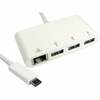 Generic  15cm Leaded USB TYPE C (M) TO 3x USB3.0 Hub With Gigabit RJ45 Image