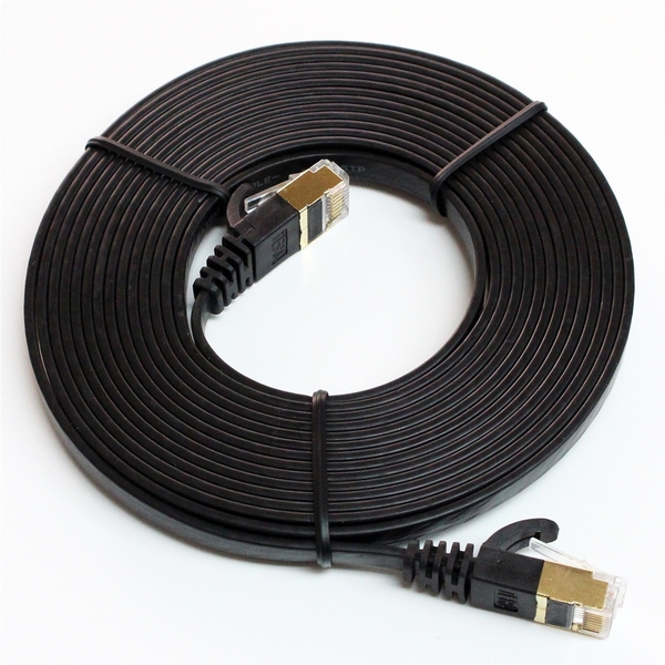Generic  2 Meter Flat Network patch Cable Cat7 UTP - BLACK