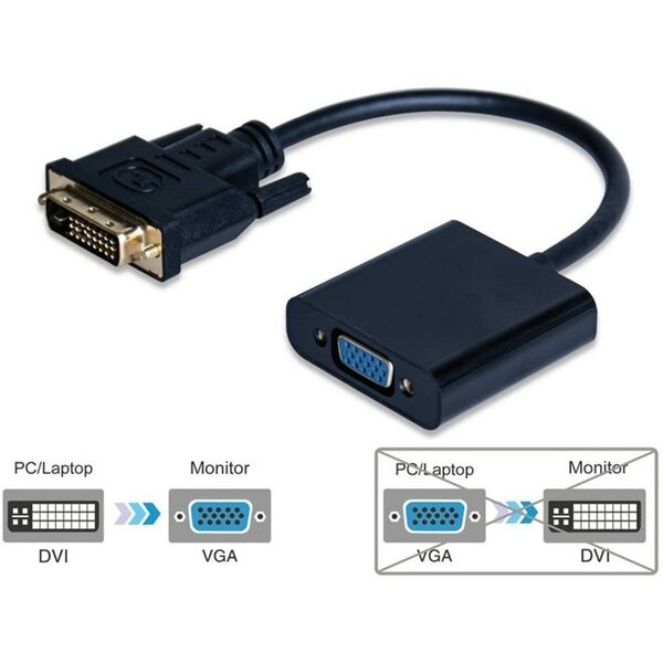 Generic VGA:DVI DVI - VGA Adapter DVI-D to VGA analog - Black 15cm