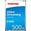Toshiba  500GB V300 SATA 3 5700RPM, 3.5 Inch , 64Mb Cache Great for CCTV / Video Editing / 24/7 Use Image
