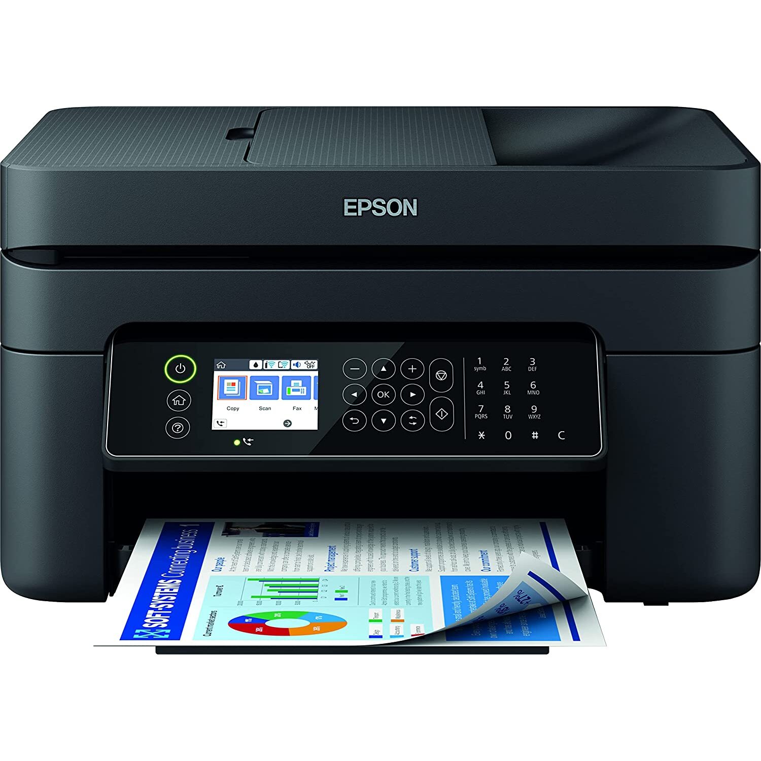 EPSON () Print/Scan/Copy/Fax WiFi Printer With ADF, Black Falcon