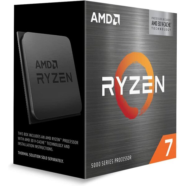 AMD 100-100000651WOF Ryzen 7 5800X3D, AM4, Zen 3, 8 Core, 16 Thread, 3.4GHz, 4.5GHz Turbo, 100MB Cache