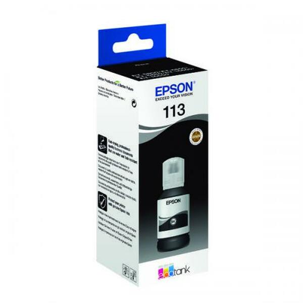 EPSON EcoTank 113 Black Genuine Ink Bottle, 127 ml