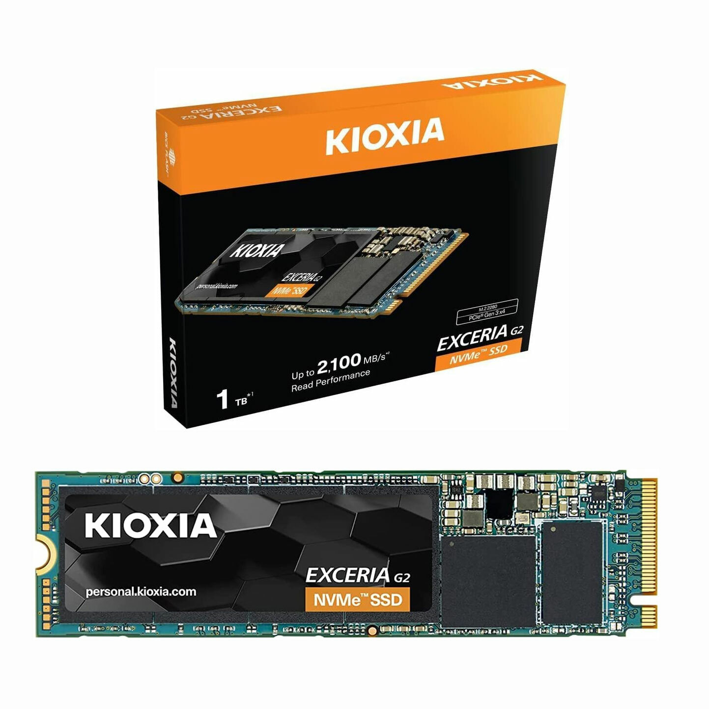 KIOXIA TOSHIBA Kioxia 1TB NVME SSD PCI E 1.3 Gen3x4 2100 Mb S M