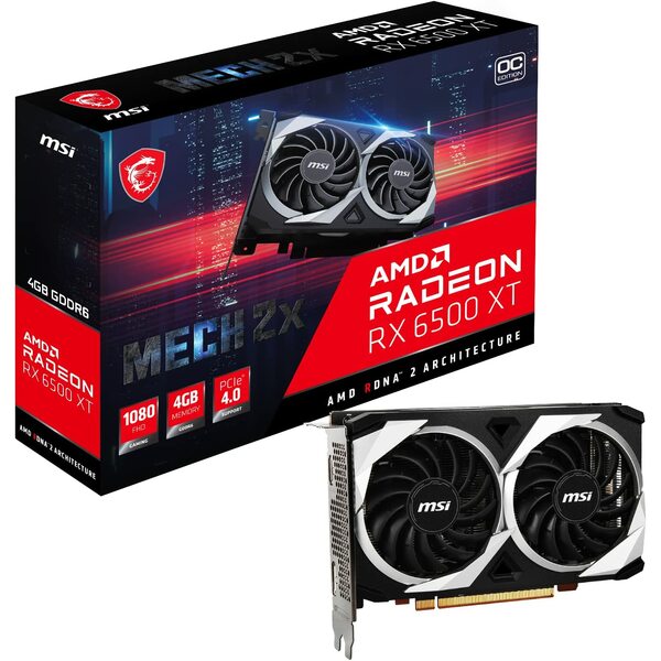 MSI AMD Radeon RX 6500 XT MECH 2X OC 4GB Graphics Card Black Friday