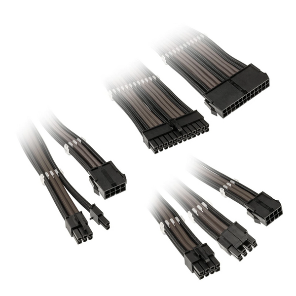 Kolink Core Adept Braided Cable Extension Kit - Jet Black/Gunmetal Grey  - Black Friday deal