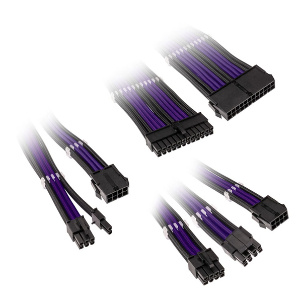 Kolink Core Adept Braided Cable Extension Kit - Jet Black/Titan Purple - Black Friday Deal