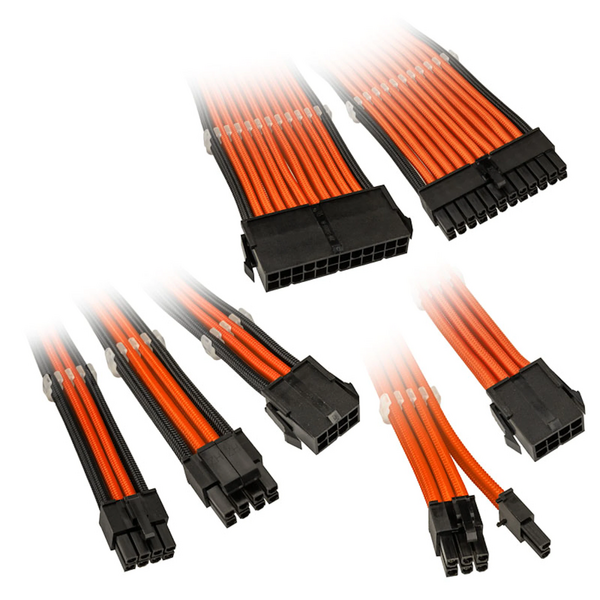 Kolink Core Adept Braided Cable Extension Kit - Flame Orange - Black Friday Deal