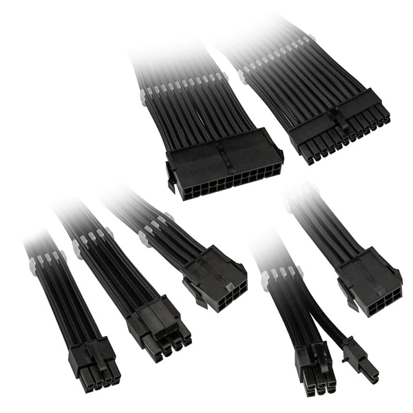 Kolink Core Adept Braided Cable Extension Kit - Jet Black - Black Friday Deal