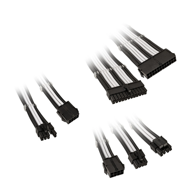 Kolink Core Adept Braided Cable Extension Kit - Jet Black/Brilliant White - Black Friday Deal