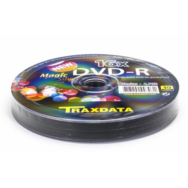 Traxdata 10 Pack Magic Silver DVD-R 16X Blank DVD 4.7Gb Ritek F01