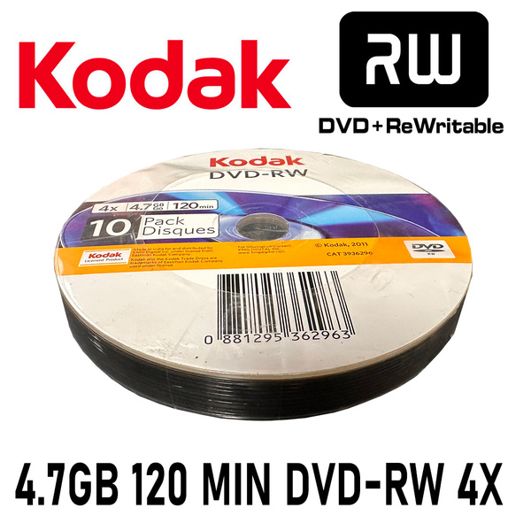 Kodak 10 Pack DVD-RW 4X Blank Re-Writable DVD 4.7Gb