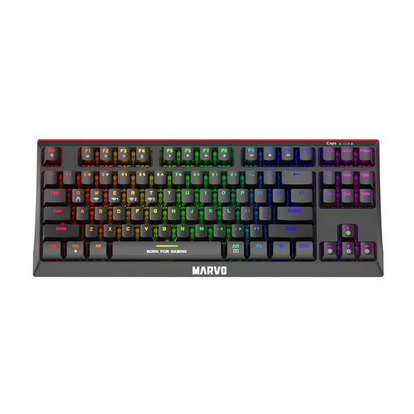 MARVO Wireless Mechanical Gaming Keyboard with Red Switches, 80% TKL Design, Tri-Mode Connection, 2.4GHz Wireless, Bluetooth or Wired