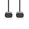 NEDIS USB 3.2 Gen 1, USB Type-C™ Male, USB-C™ Male,| 60 W,  4K@60Hz, 5 Gbps, Nickel Plated, 2.00 m, Round, PVC, Black, Box Image