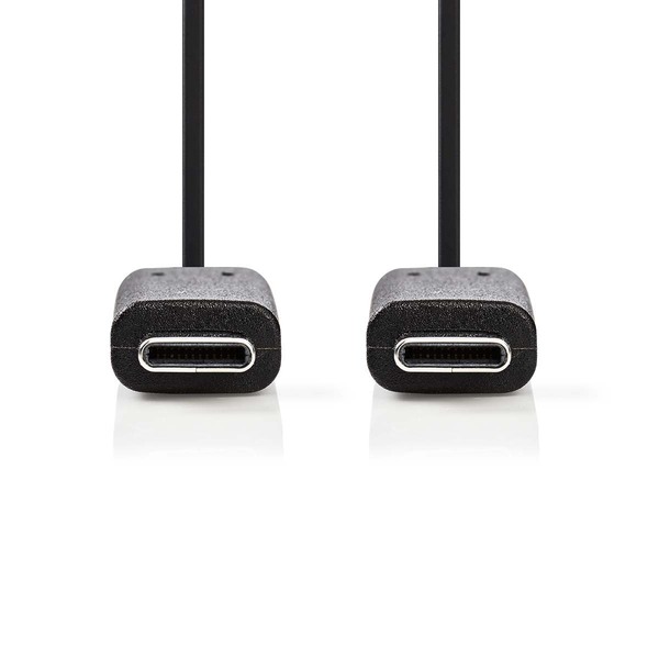 NEDIS USB 3.2 Gen 1, USB Type-C™ Male, USB-C™ Male,| 60 W,  4K@60Hz, 5 Gbps, Nickel Plated, 2.00 m, Round, PVC, Black, Box