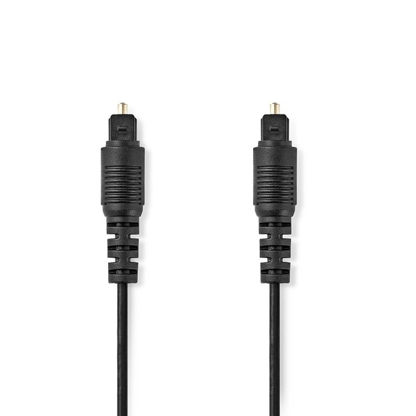NEDIS TosLink Male to TosLink Male, 2.00 m, Round PVC, Black, Polybag - Toslink Optical Cable