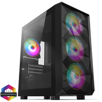 CiT Phantom Gaming Case 4 x ARGB Fans MB Sync TG Side Panel