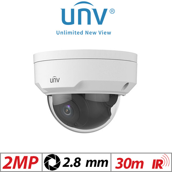 UNIVIEW 2MP UNIVIEW VANDAL RESISTANT NETWORK FIXED DOME CCTV IP CAMERA 2.8M WHITE