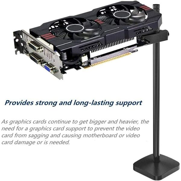 Generic Graphics Card GPU Brace Support, Video Card Sag Holder Bracket, GPU Stand, Anodized Aerospace Aluminum (Black)