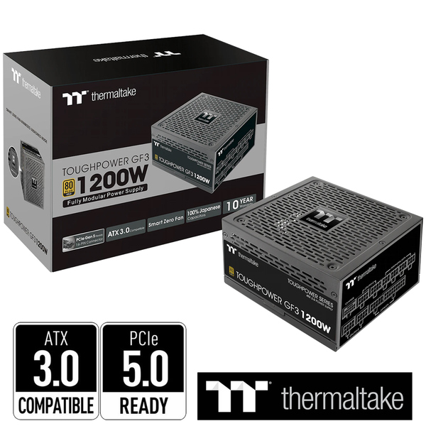 Thermaltake Toughpower GF3 1200W Native PCIe Gen 5.0 ATX3.0 80 Plus Gold Fully Modular Power Supply - Black Friday Special Offer