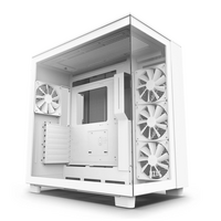 NZXT H9 Flow White Mid Tower Tempered Glass PC Gaming Case - White - Special Offer