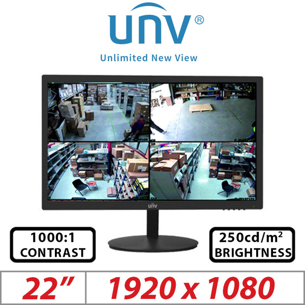 UNIVIEW MW3222-V 22 INCH UNIVIEW LED FHD 24/7 OPERATION CCTV MONITOR - IN STOCK  - CALL FOR PRICE - TRADE ONLY DEAL